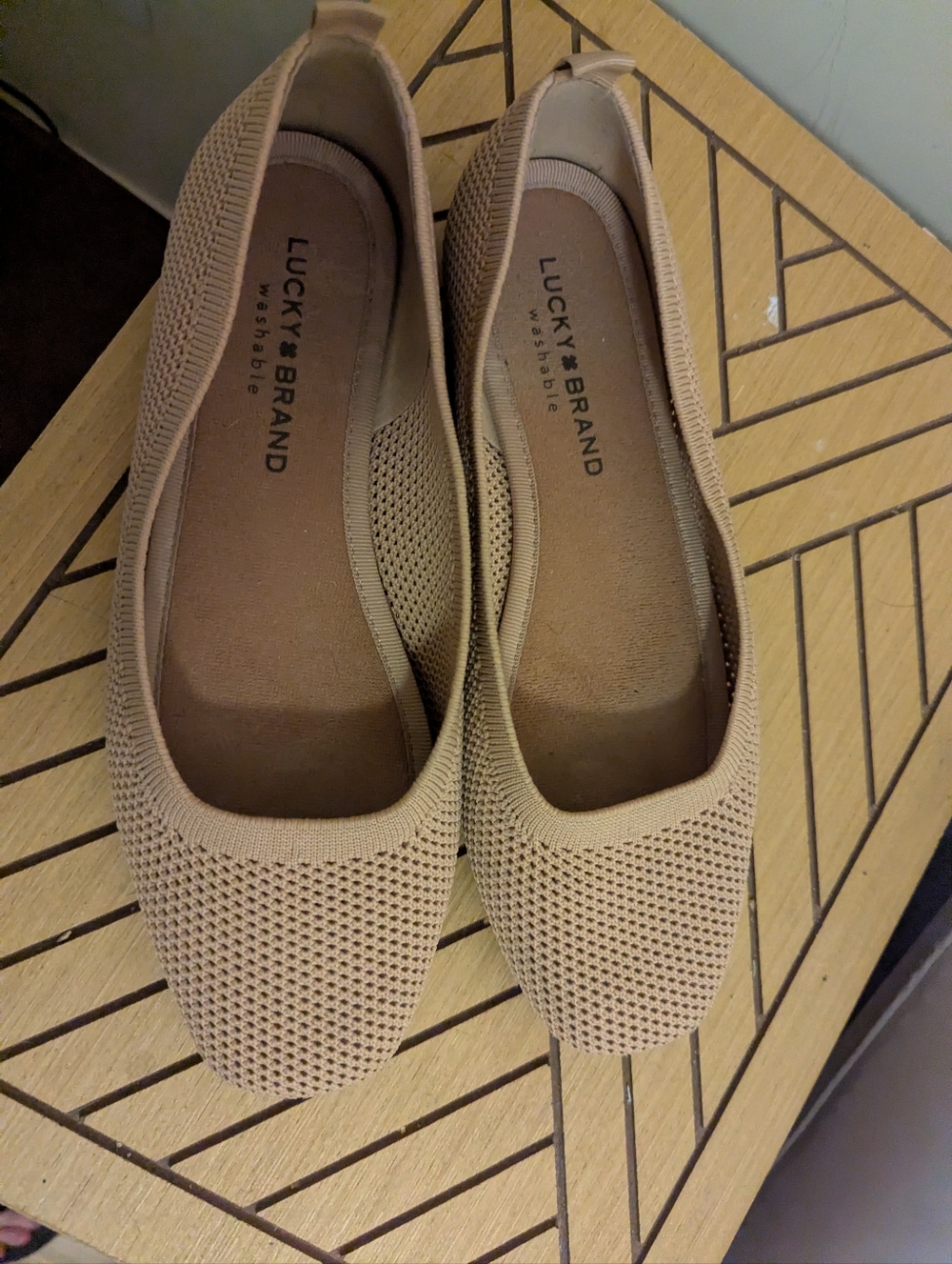 Lucky Brand Women's Knit Ballet Flats in Beige